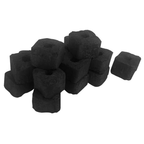CIYODO Charbon de Bambou sans Fumée et Inodore Petits Morceaux 500G Briquettes Naturelles pour Barbecue Hibachi Grillades Camping Réchauffage et Foyer Extérieur Pierres de Lave