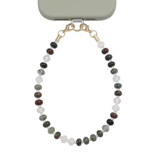Image of POSADINA Natural Stone Phone Charm, Beaded Healing Phone Wrist Strap, Handmade Cellphone Chain Lanyard with Tether Tab