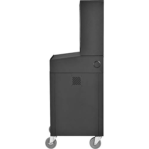 Image of Global Industrial Mobile Security LCD Computer Cabinet Enclosure, Black | For 24 inch Diagonal Monitors, Steel Construction, Powder Coat Finish, 24-1 /2 inchW x 22-1 /2 inchD x 62-3 /4 inchH, Unassembled