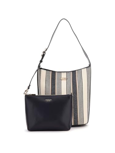 Nicolette Striped Canvas Large Bucket Bag
