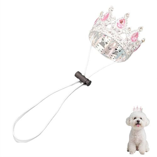 Corona para mascota ajustable con piedras brillantes