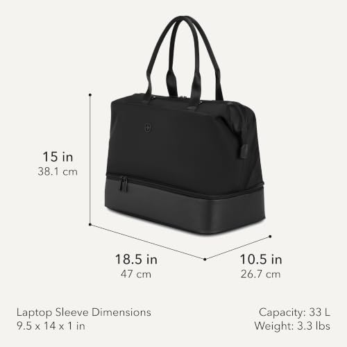 Image of SWISSGEAR Signature Large Hardside Expandable Spinner Luggage & Weekender Tote Set, ABS Construction, TSA-Friendly Lock, Black, 2-Piece Set (27-Inch /Weekender Tote)