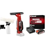 Einhell Nettoyeur de vitres sans fil BRILLIANTO Power X Change (18 V, buse aspirante de 28 cm, nettoyage sans traces, vendu avec pulvérisateur et bonnette microfibre) avec Chargeur et Batterie 2,5Ah