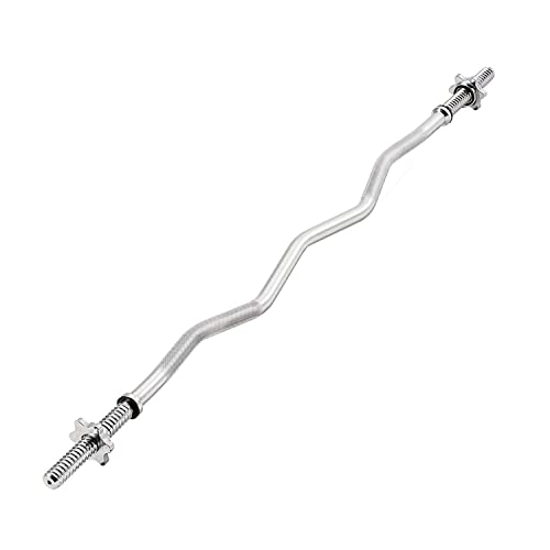 Barbell Bar for Weightlifting Body Building 25mm Weight Lifting, Curl Bar for 1 Inch Standard Weight Plates, Solid Chrome Barbell for Bench Press, Bodybuilding Spinlock, Curls or Spring Collar - Image 3