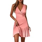 Angebot Abendkleid Damen Dress Blusenkleid Kleid Hochzeitsgast Taufkleid Festival Outfit Mittelalter Kleid Kleider Große Größen Abendkleider Glitzer Lang Dunkelblau Festlich Damen (B Rosa,L)