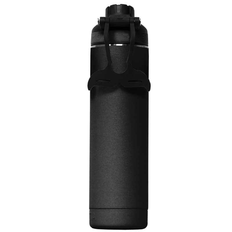 Botella de agua aislada ORCA Hydra 34 oz de acero inoxidable con acabado en polvo y mango de silicona tipo cola de ballena, apta para lavavajillas - Negro miniatura 3