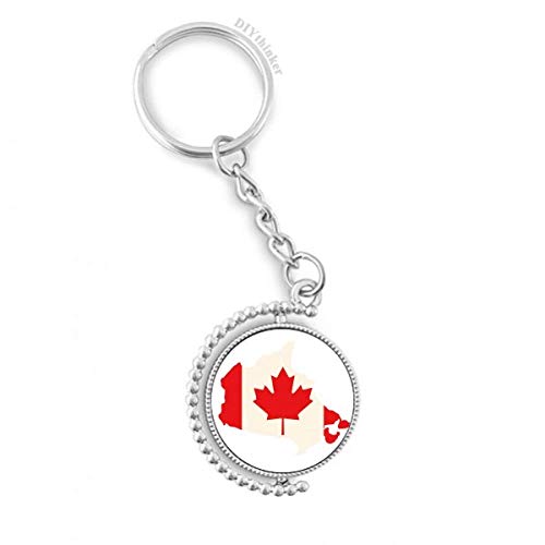 Feuille d'érable rouge porte-clé rotatif du Canada pour votre trousseau de voiture quotidien