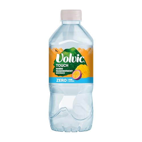 Volvic Touch Zero Mango-Passionsfrucht-Geschmack – Natürliches Mineralwasser Volvic mit Mango-Passionsfrucht-Geschmack – Ohne Zucker, künstliche Süßstoffe und ohne Konservierungsstoffe – 6 x 0,75 l
