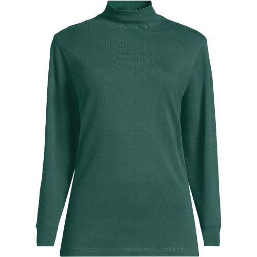 Image of Lands' End Women's Cotton Mock Turtleneck