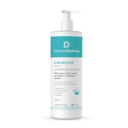 Dermovitamina Calmilene Crema Idratante 500 ml - Crema Corpo ad Azione Prolungata, Nutriente, Liporestitutiva ed Emolliente - Con Vitamina E e Ceramidi - Indicata per Adulti e Bambini
