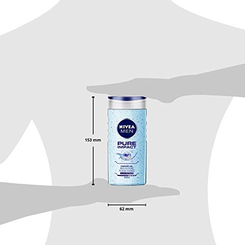 Image of Nivea Pure Impact Shower Gel for Men, 250ml (Pack of 3)