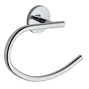 Kibath 324664 design handdoekring gemaakt van roestvrij staal en chroomafwerking. Met twee bevestigingsmogelijkheden, zelfklevend of met schroeven.
