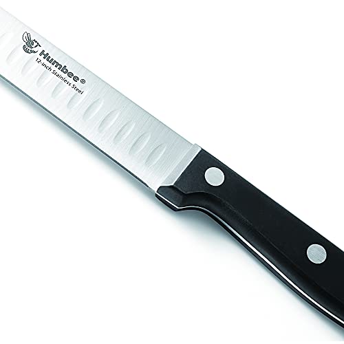 Humbee Chef Carving Knife With Granton Edge For Home Kitchens Carving Knife 12 Inch Black #TOP1