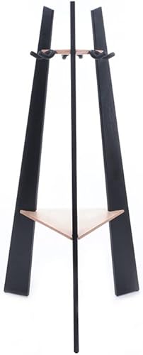 Miniatura 2 de Ruach GR-1 Estante de exhibición de madera hecho a mano de 3 vías Multi Guitar Stand - Negro