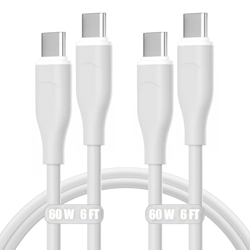 iPhone 15 Charger Cord (6ft, 2-Pack) 60W USB C to USB C Cable for Apple Certified Type C Charger Fast Charging for iPhone 15 Pro Max Plus Samsung S24 Ultra Galaxy S23 S22 iPad MacBook Pro Air
