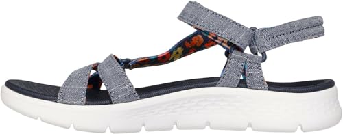 Skechers - Womens Go Walk Flex Andie Sandals, Color Navy, Size: 7 M US