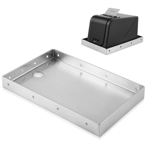 Image of Shimeyao 304 Stainless Steel POS KDS Thermal Printer Shelf Tray, 13.5 x 10 Inch Large Receipt Printer Stand, Mounts to Wall or Shelf Edge, 4 Mounting Holes Each Side for Kitchen, Retail, Shop