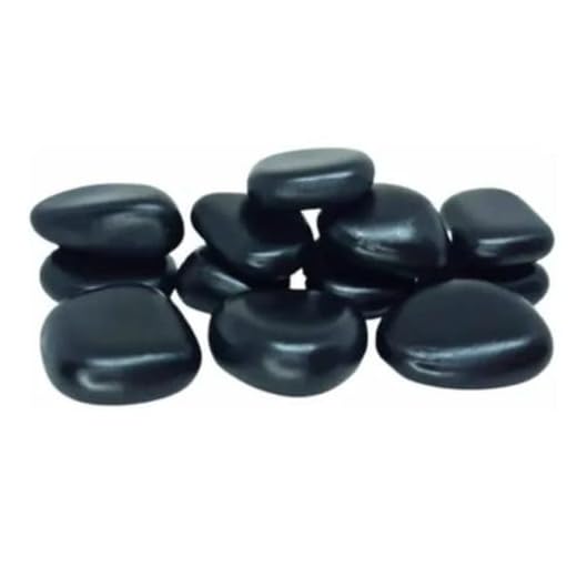 Kit de Pedras Quentes Pretas para Massagens, Conjunto de 7 Peças em Basalto Natural, Ideal para Terapias Relaxantes, Alívio de Tensão e Cuidados Pessoais em Casa ou no Spa