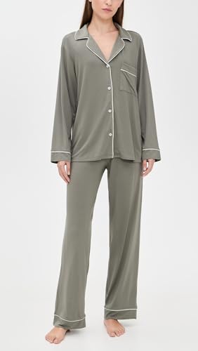Image of Eberjey Gisele Classic Women's Pajama Set | Long Sleeve Shirt + Long Pants