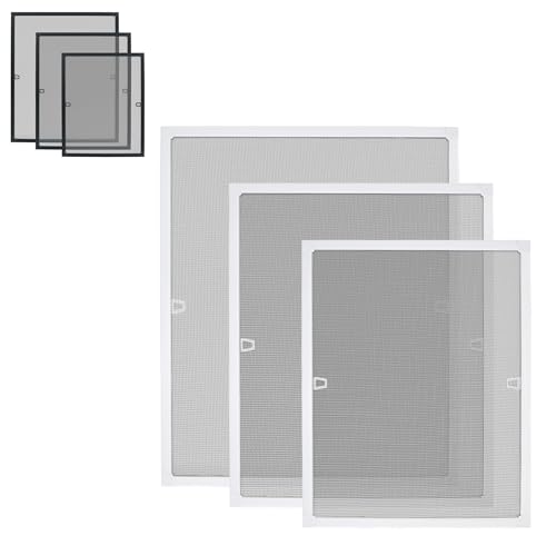 MAYTIIMO Fliegengitter Fenster ohne Bohren Insektenschutz Mückengitter Insektenschutzgitter mit Aluminium Rahmen Mückenfenster Fliegenschutz Mückenschutz für Balkon Terrassen (80x100cm Weiß)