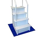 Resilia Stay-Put Schwimmbadleiter – rutschfest, breit gerippt, Schutzunterlage, 91,4 x 91,4 cm, 0,035 Zoll dick, Königsblau