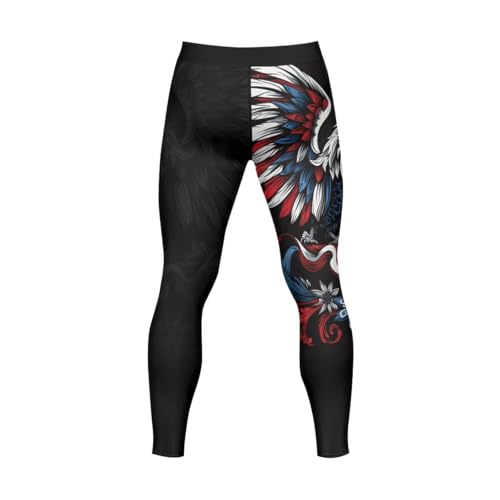 FORMONIES Men’s Patriot Compression Spats – MMA Grappling Leggings for BJJ Wrestling Gym Workout Jiu Jitsu Training Tights3