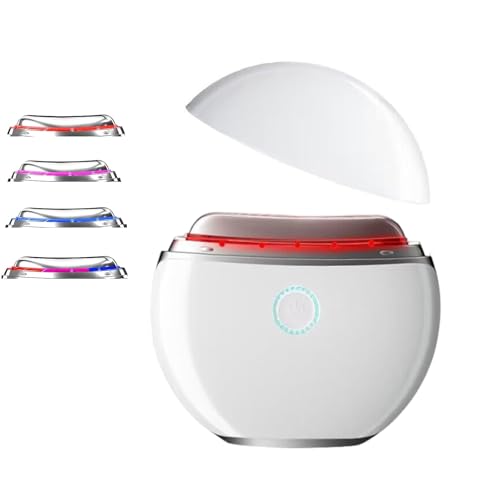 Masajeador Facial, EMS GuaSha con Frío Calor, Microcorrientes Facial Lifting y Tensado, Electroestimulador Facial, Masajeador Facial Reafirmante con Luz Roja, Azul y Violeta
