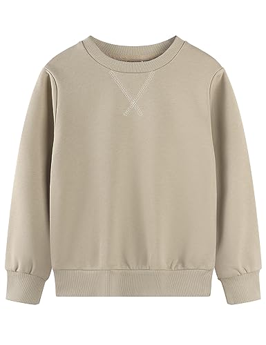 Spring&Gege Youth Basic Sport Crewneck Pullover Sweatshirts for Children（3-14 Years）