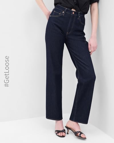 Image of Gap Women Relaxed Fit High Rise Lightly Washed Jeans