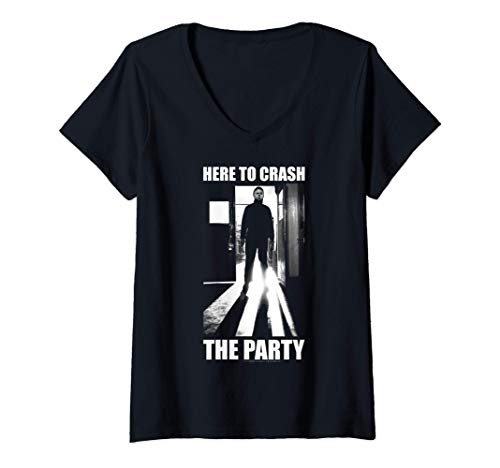 Mujer Halloween Michael Myers Here To Crash The Party Camiseta Cuello V