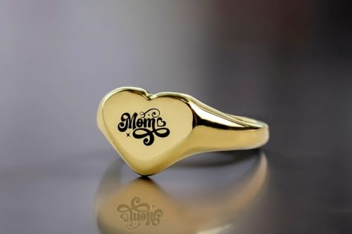 Bague Amour Maman cœur argent vintage, bijou cadeau idéal