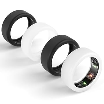 Snyeest Protetor de anel compatível com Oura Ring 4/Gen3/Samsung Galaxy Ring/RingConn Gen 2&1, capa de silicone dedo woking out mulheres homens (preto * 2 + transparente * 2, M para 11/12/13/14/15)