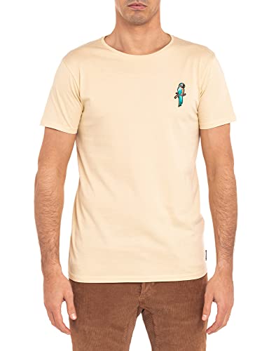 PULLIN - Patchparrot T-Shirt, Gelb, XS, S, M, L, XL, XXL, kurzärmeliges T-Shirt, gelb, XS