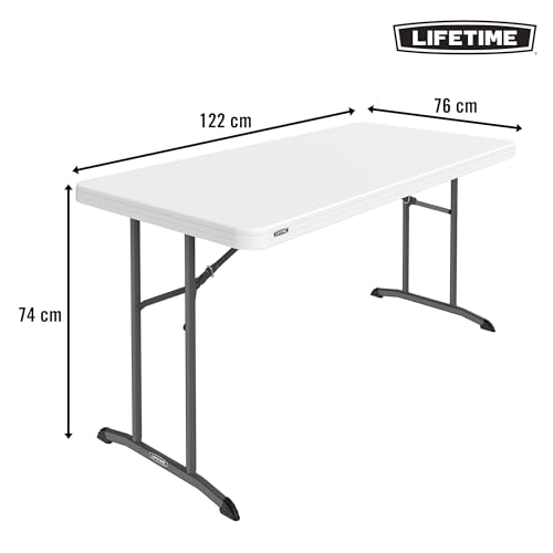 Table pliante Lifetime 92211 blanche 122x76 cm compacte pour intérieur et extérieur
