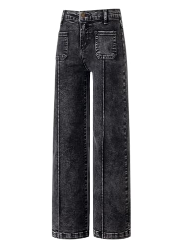 blibean Tween Girls Wide Leg Jeans Zimbaplatinum Demin Pants Size 6-15 Years