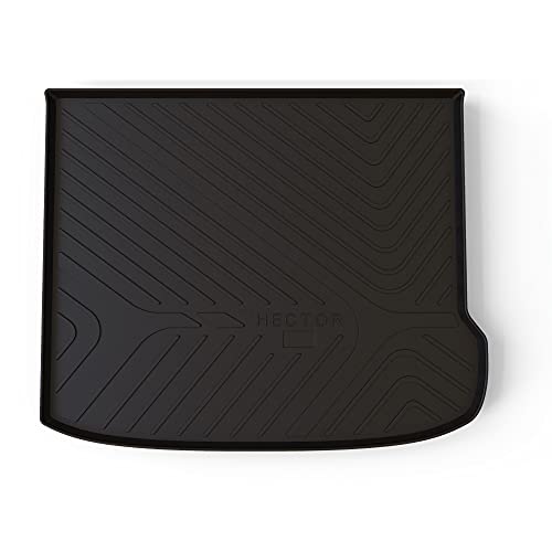 Image of GFX Car Trunk Rear Mat Boot Dicky Mat (After-Market) Compatible with MG Hector ((2019-2021)) Black Custom Fit Heavy Duty TPV Material
