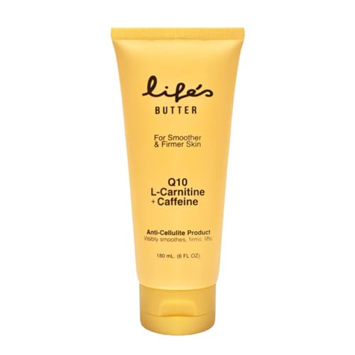 Life's Butter Anti-Cellulite Cream - 100% Natural - Made in USA - Cruelty-Free - Hypoallergenic - Best Cellulite Reduction - Skin Firming + Tightening for Women L-Carnitine + CoQ10 + Caffeine – 6oz