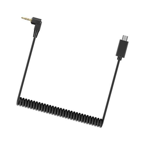 BABIBAOBEI MultiInterface - Cable de sincronización de PC intermitente en espiral de 2,5 mm a C1/C 3/N1/N3/S1/S, 2 resortes, para fotógrafos, mejora la durabilidad, cable de sincronización de PC