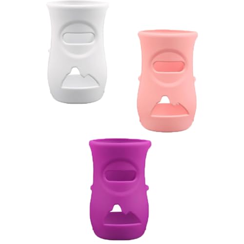 Docache Silicone Feeding Bottle Covers Juego de 3 Fundas de Silicona para Biberones de Vidrio philips avent Natural Compatible con Vidrio Irrompible y Seguro, Protección para Biberones de 240ml (B)