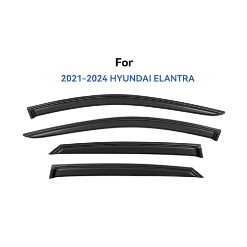 Image of Window Visors Rain Guards Shield for 2021 2022 2023 2024 2025 2026 Hyundai Elantra, Out-Channel Window Vent Wind Deflectors Visors Shades for 21-26 Elantra