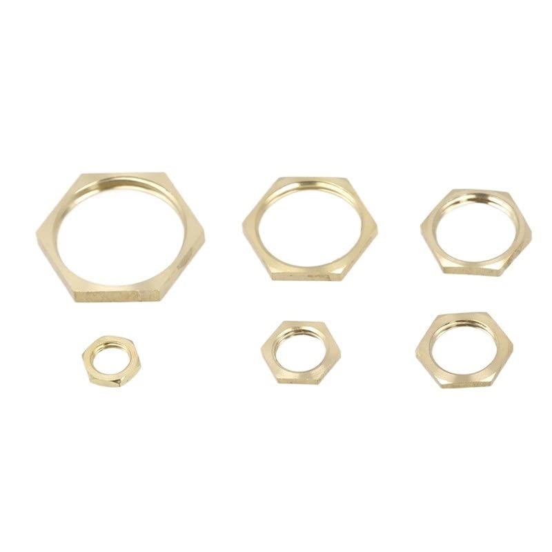 Set of 5 Copper Hex Pipe Nuts - 1/8", 1/4", 3/8", 1/2" and 3/4" Female Thread with Hex Cap for Plumbing (3/8")