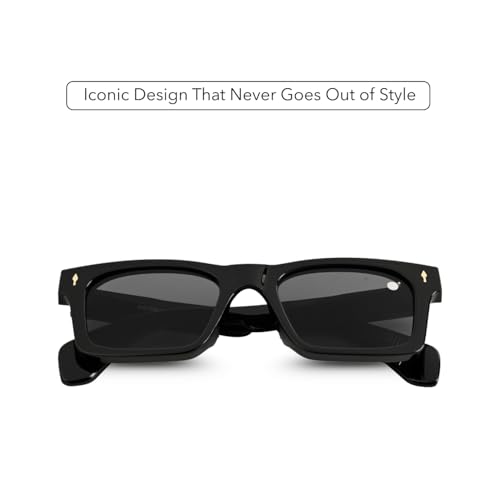 Image of MOONX Cosmic S1 UV Protected Wayfarer Sunglasses for Men & Women | Black PC Frame | Black Lens | Stylish Unisex Eyewear for Driving, Travel & Casual Outings
