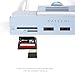 SATECHI USB C Clamp Hub – USB-C Data Port, 3x USB-A 3.0 Data Ports, Micro/SD Card Readers – for Studio Display & 24" iMac (2021 to 2024 M4), Not Compatible with 2020 and Earlier iMac Models - Blue