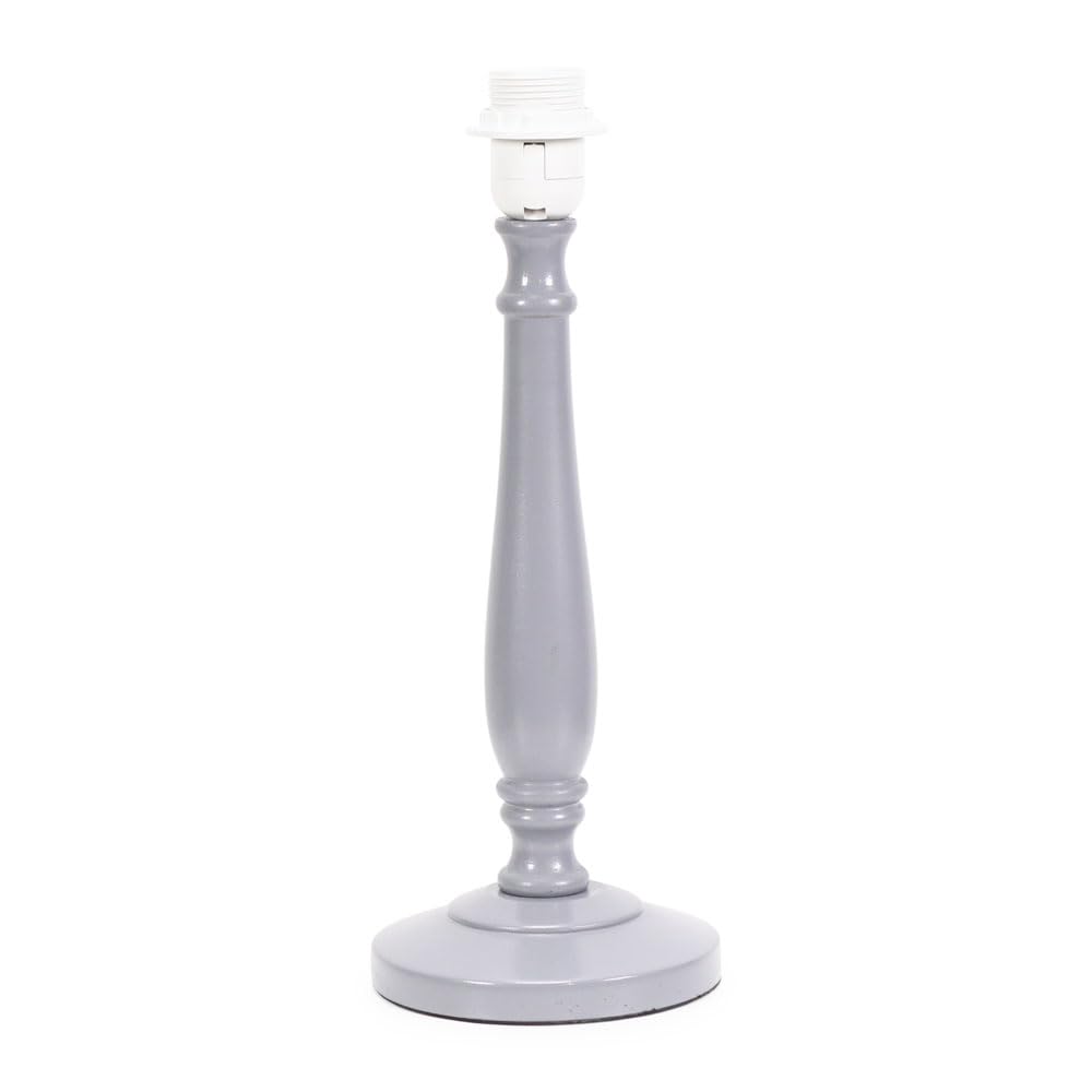 ValueLights | Traditional Grey Wood Candlestick Table Lamp Base for Living Room Bedroom | Table Lamps, Home Décor & Improvement Essential