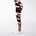 Women's Red Snow Camouflage Capri Leggings | Winter Print Fashion Pants | Outdoor Active Wear | Stylish Camo Leggings for Women | Trendy Workout Tights