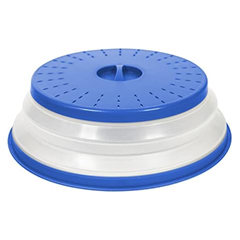 Tovolo 47016-305 Large Collapsible Microwave, Lid for Reheating Food, Meal Prep Gadget, No Mess Folding Plate Cover Kitchen Tool, Stratus Blue, L Cover