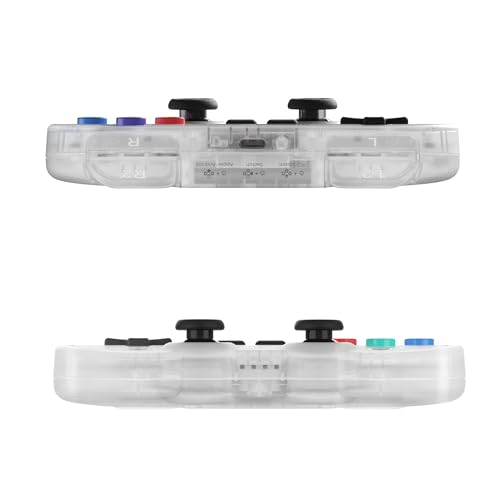 GENKI x 8BitDo PocketPro Portable Wireless Game Controller with Hall Effect Joysticks Rumble, Gyro, USB-C Cable Gamepad for Portable Consoles, Switch, Windows, Mac OS, Android, Steam Deck