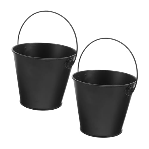 CIMAXIC 2pièces Seau à Graisse pour Barbecue Bac De Récupération Huile Seau pour Jardinière avec Poignée Intérieur Extérieur