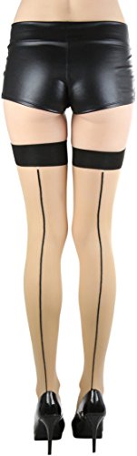 Image of ToBeInStyle Women's Sheer Seamless Nylon Contrasting Backseam Stocking
