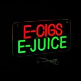 E-cigs E-juice Sign, High Bright LED Neon Signboard for Smoke Shop Vapor Lounge, 15.6'×7.8', Clear Acrylic Backboard, Easy to Install, Energy Saving, Business Wall Window Decor for Storefront